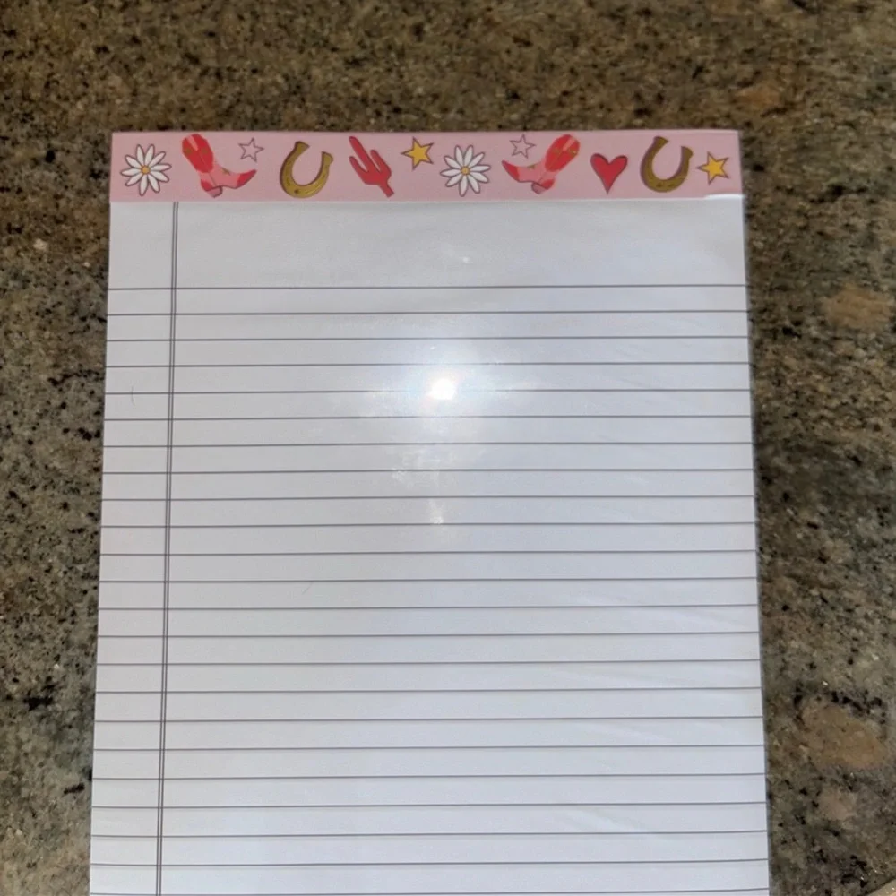Mollie & Rex Cowgirl Themed Weekly Planner, Notepad, Legal pad and Glasses Set
